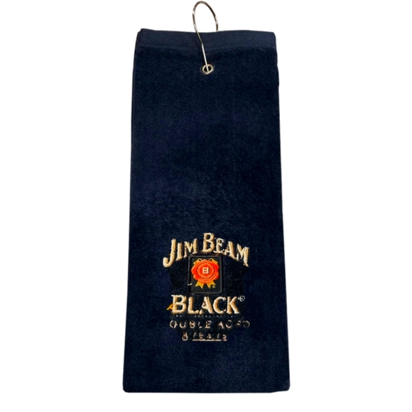 Drink Smart Jim Beam Black 'Double Aged-8years' Bar Towel With Hanger - RARE - Picture 1 of 6